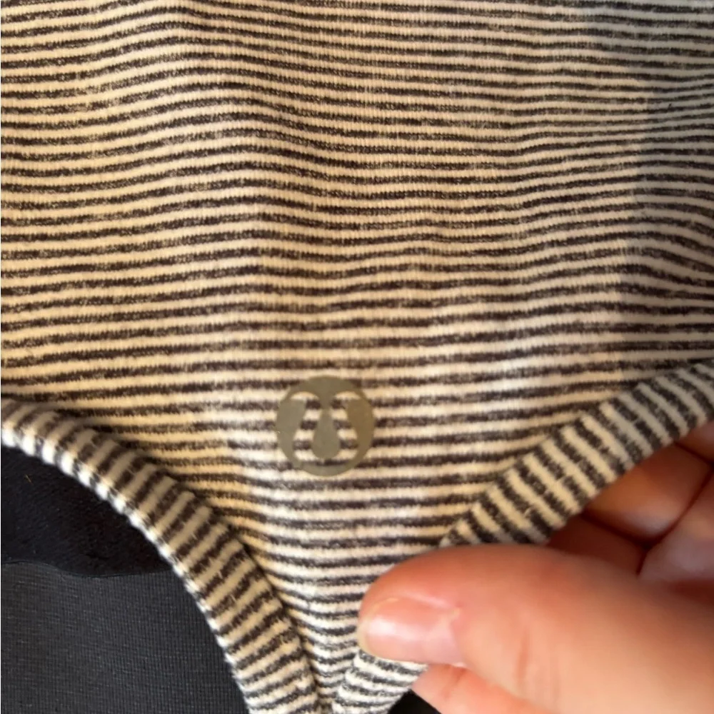 Lululemon Power Y Tank Top Grey Stripe Tonka Heathered Slate White Size 8